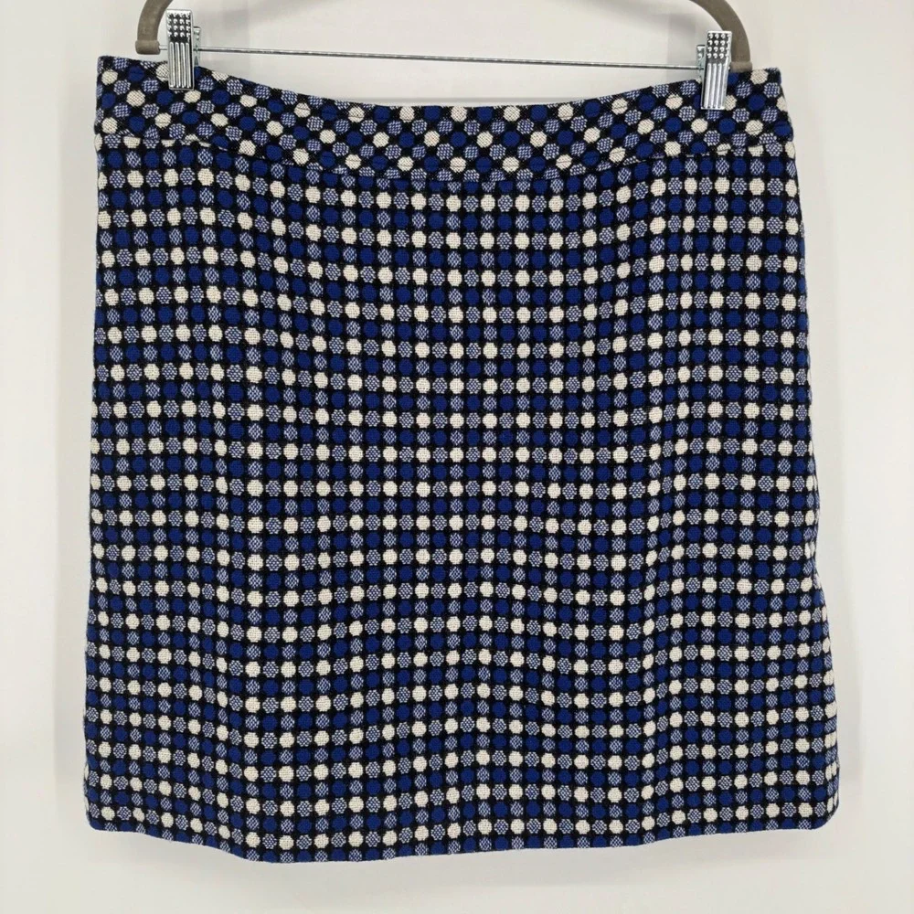 Talbots Skirt Size 18 Blue White Textured Geometric‎ Knee Length New With Tag